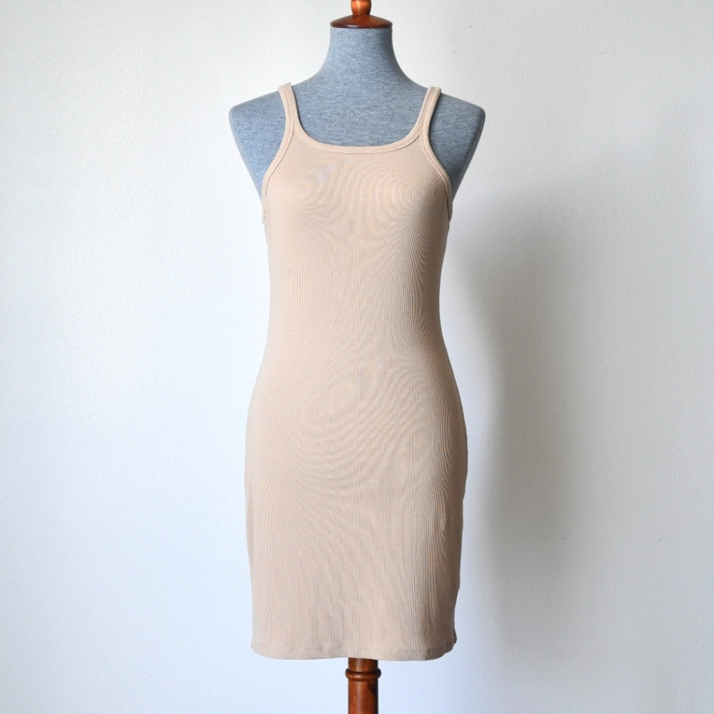 Princess Polly Tan Ribbed Tank Dress Size 12